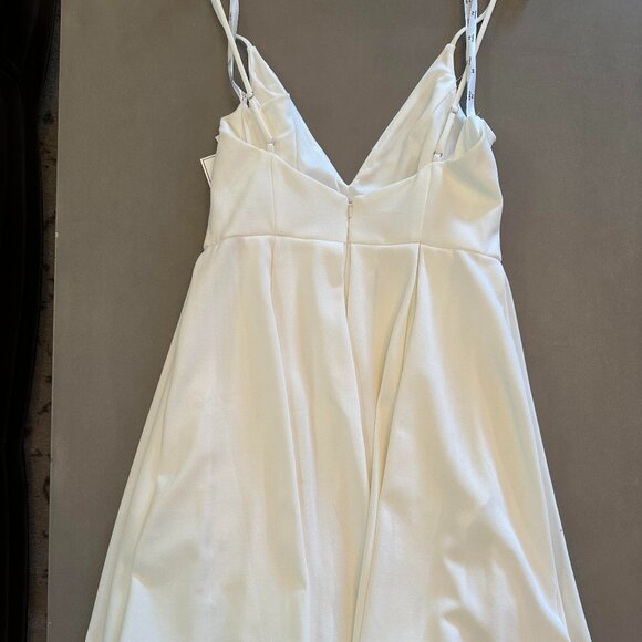 NWT David's Bridal Spaghetti Strap Crepe Plus Fit-and-Flare Dress Size 10 - Picture 4 of 14